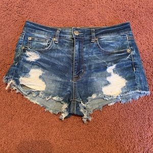 American Eagle Raw Hem Jean Shorts